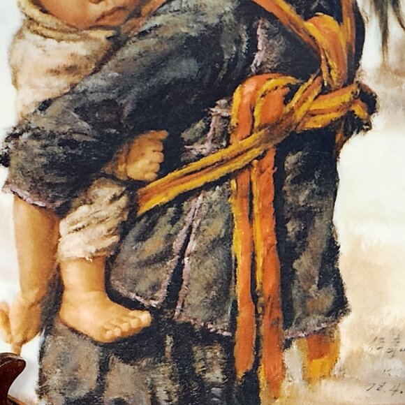 Vintage Kee Fung Ng Collector's Plate "Girl with Little Brother" 1979 - Picture 7 of 9